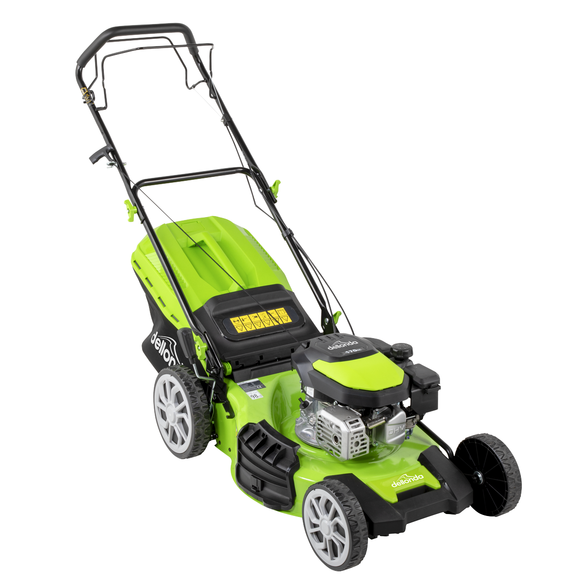Dellonda Self-Propelled Petrol Lawnmower Grass Cutter with Height Adjustment & Grass Bag 170cc 20"/51cm 4-Stroke Engine