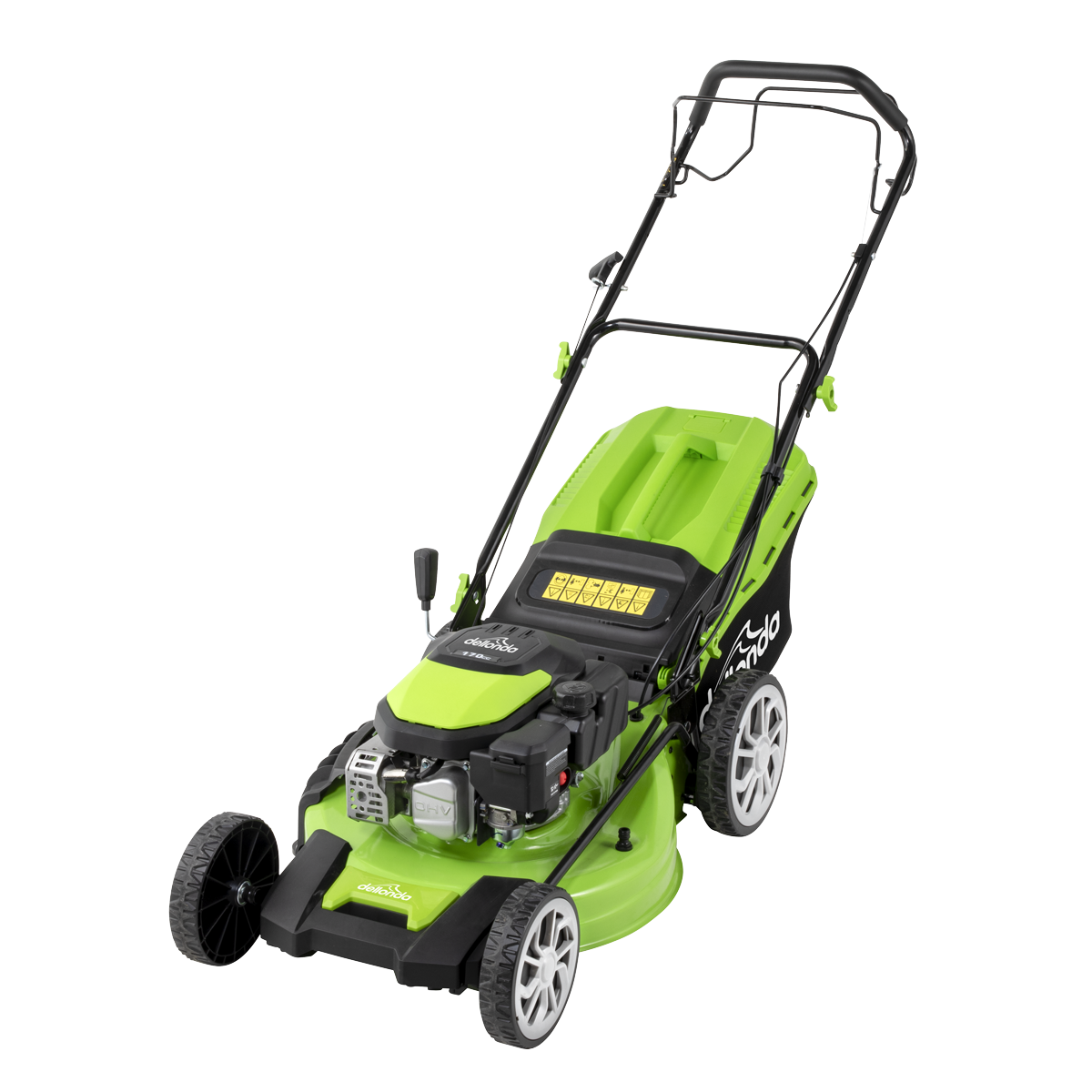 Dellonda Self-Propelled Petrol Lawnmower Grass Cutter with Height Adjustment & Grass Bag 170cc 20"/51cm 4-Stroke Engine
