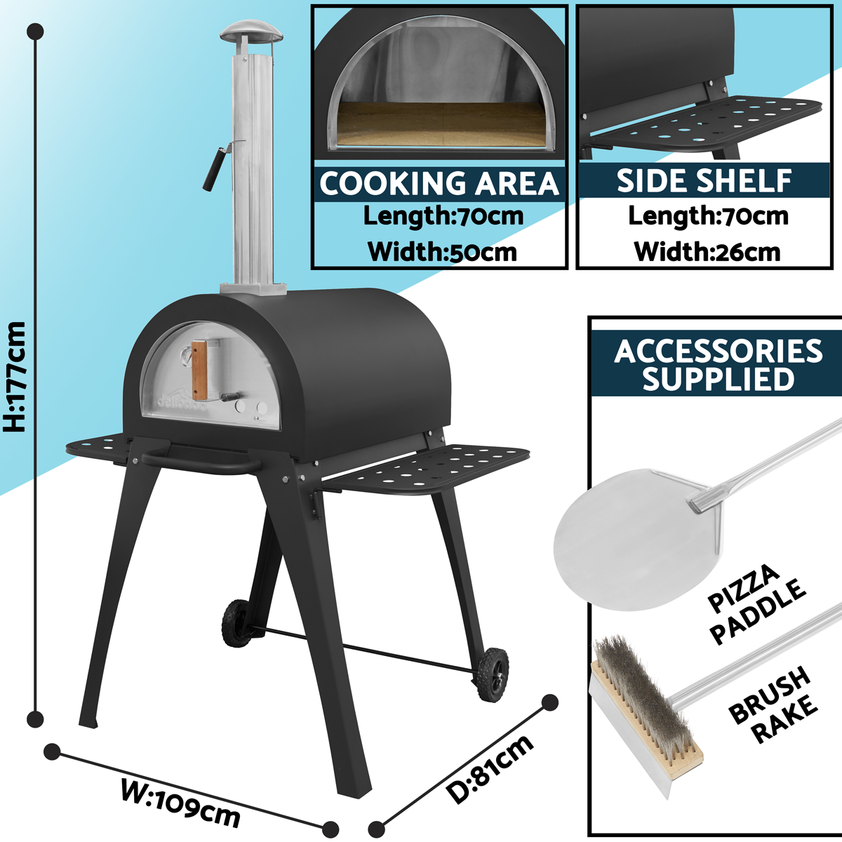 Dellonda Outdoor Wood-Fired Pizza Oven & Smoker