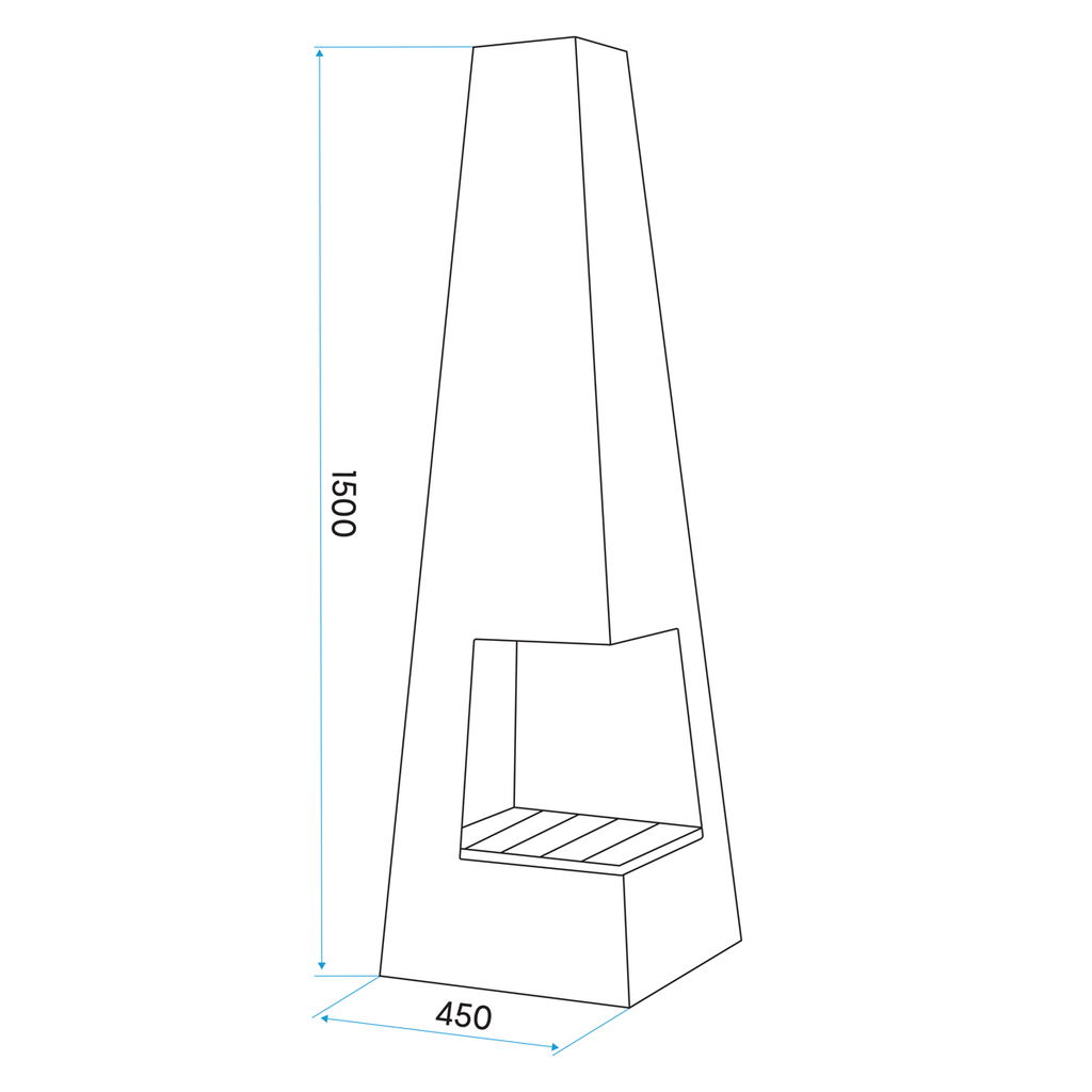Dellonda Pyramid Outdoor Chiminea, Black Steel (DG105)