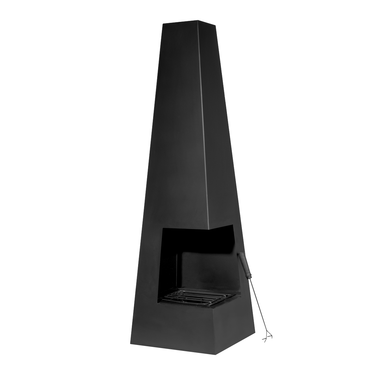 Dellonda Pyramid Outdoor Chiminea, Black Steel (DG105)