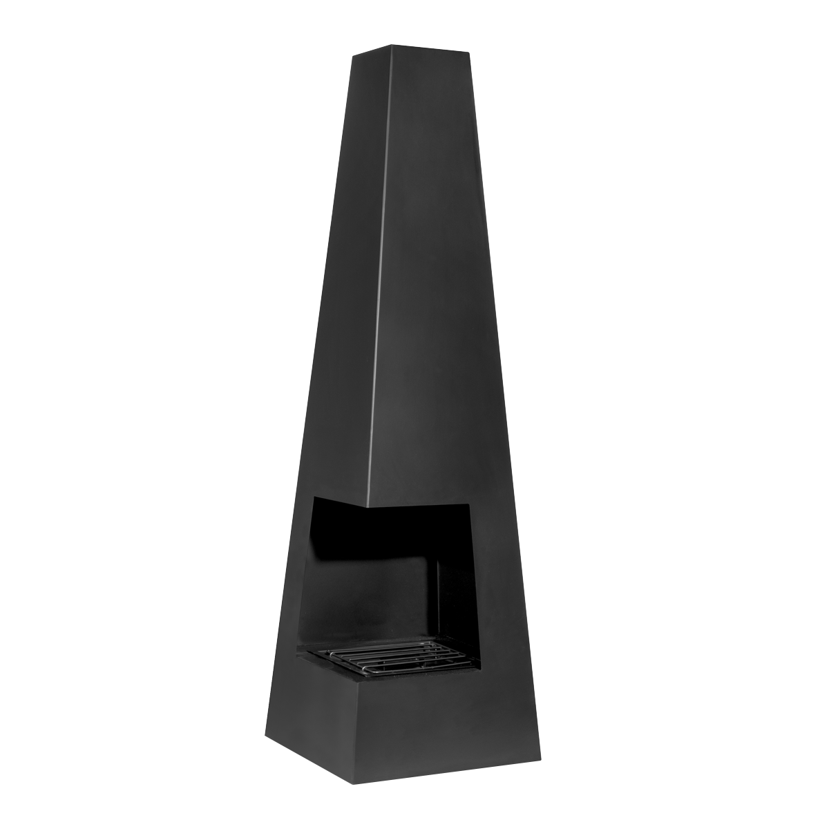 Dellonda Pyramid Outdoor Chiminea, Black Steel (DG105)