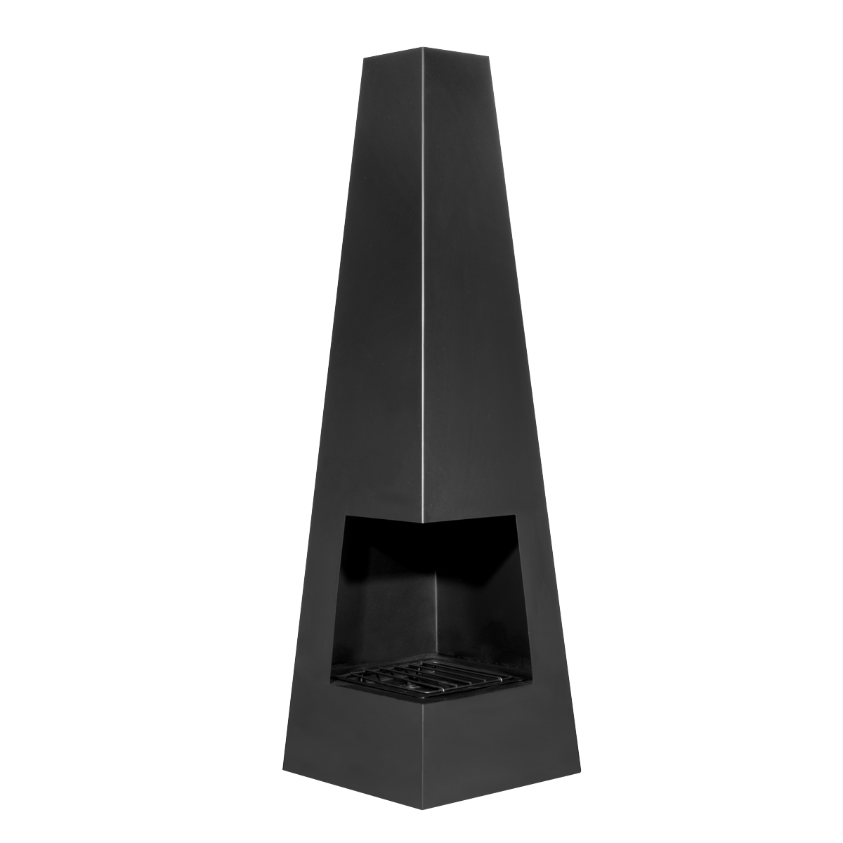 Dellonda Pyramid Outdoor Chiminea, Black Steel (DG105)