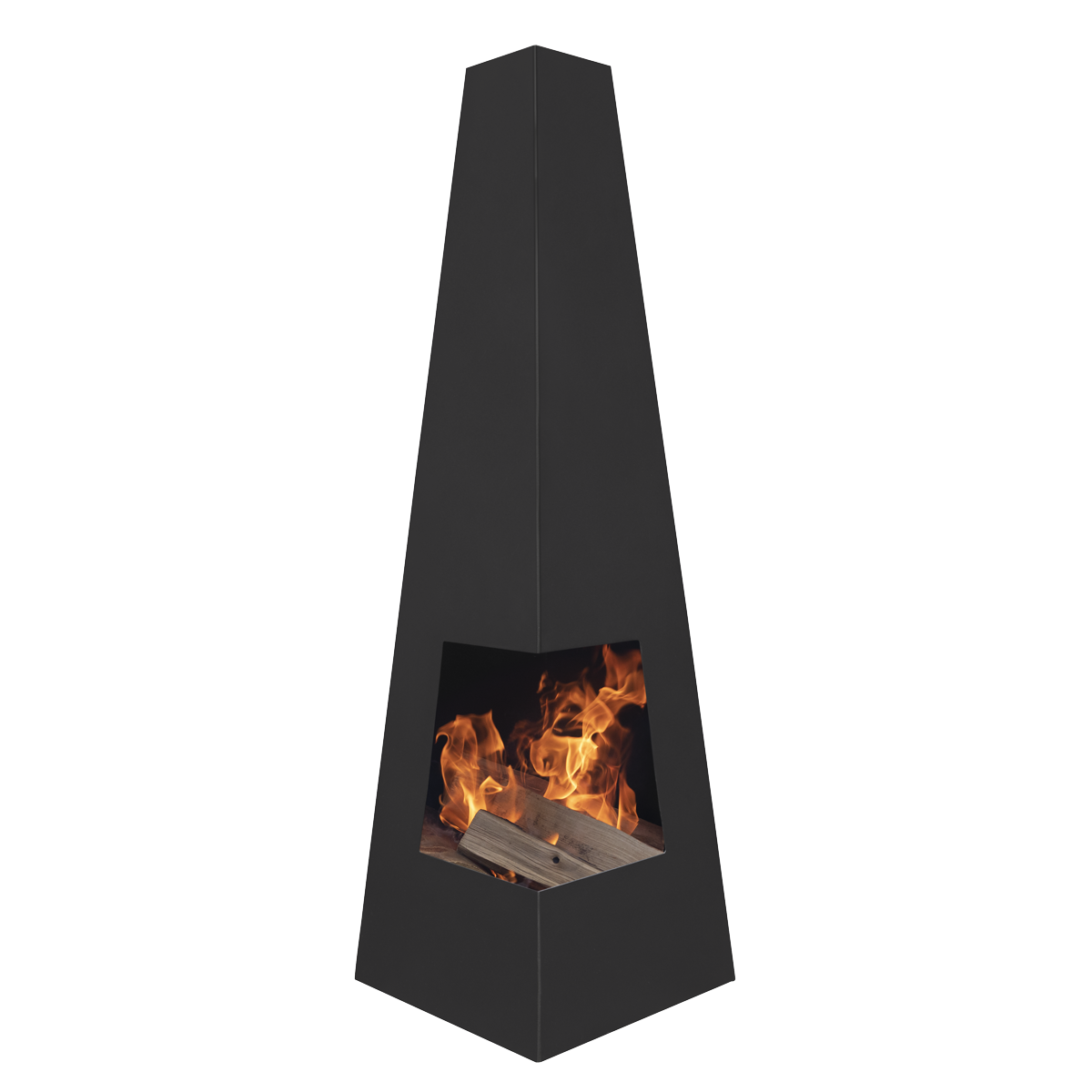 Dellonda Pyramid Outdoor Chiminea, Black Steel (DG105)