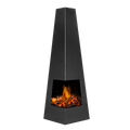 Dellonda Pyramid Outdoor Chiminea, Black Steel (DG105)