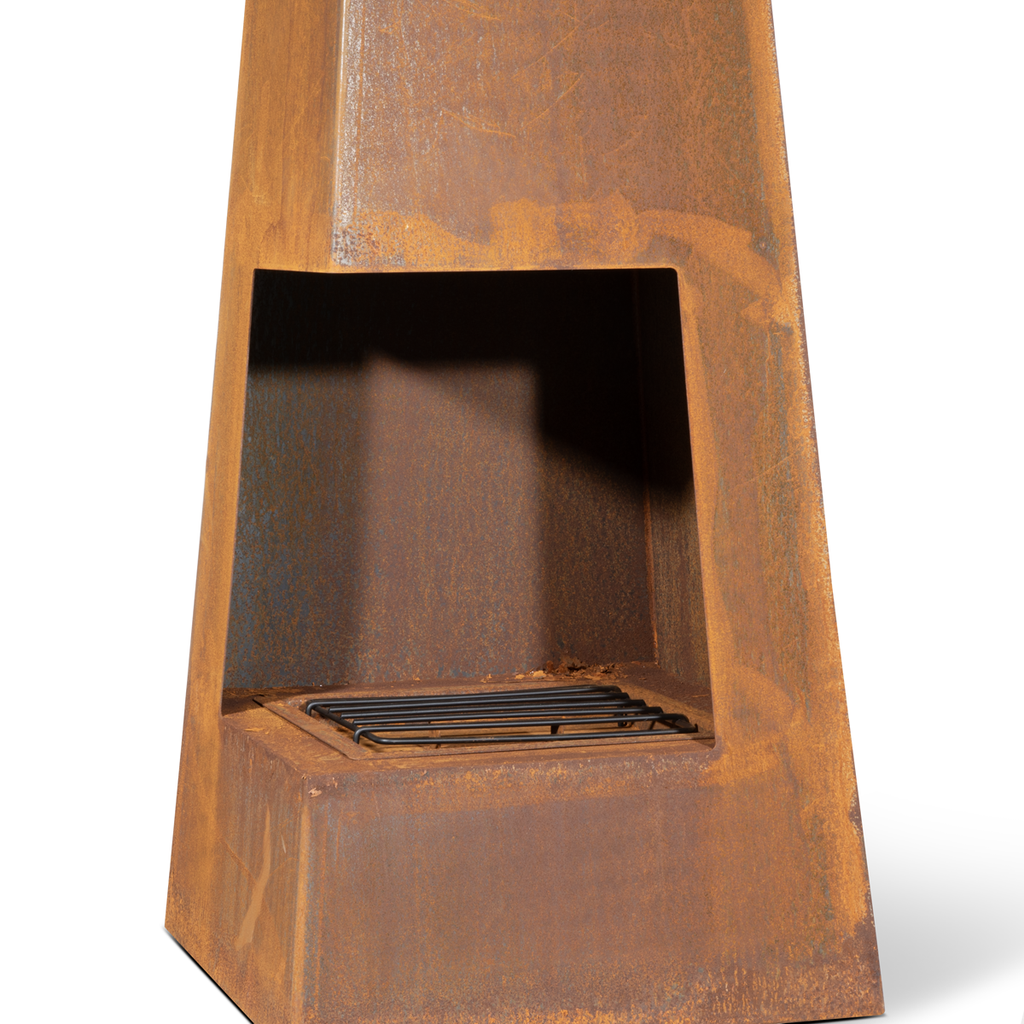 Dellonda Pyramid Outdoor Chiminea, Corten Steel (DG106)