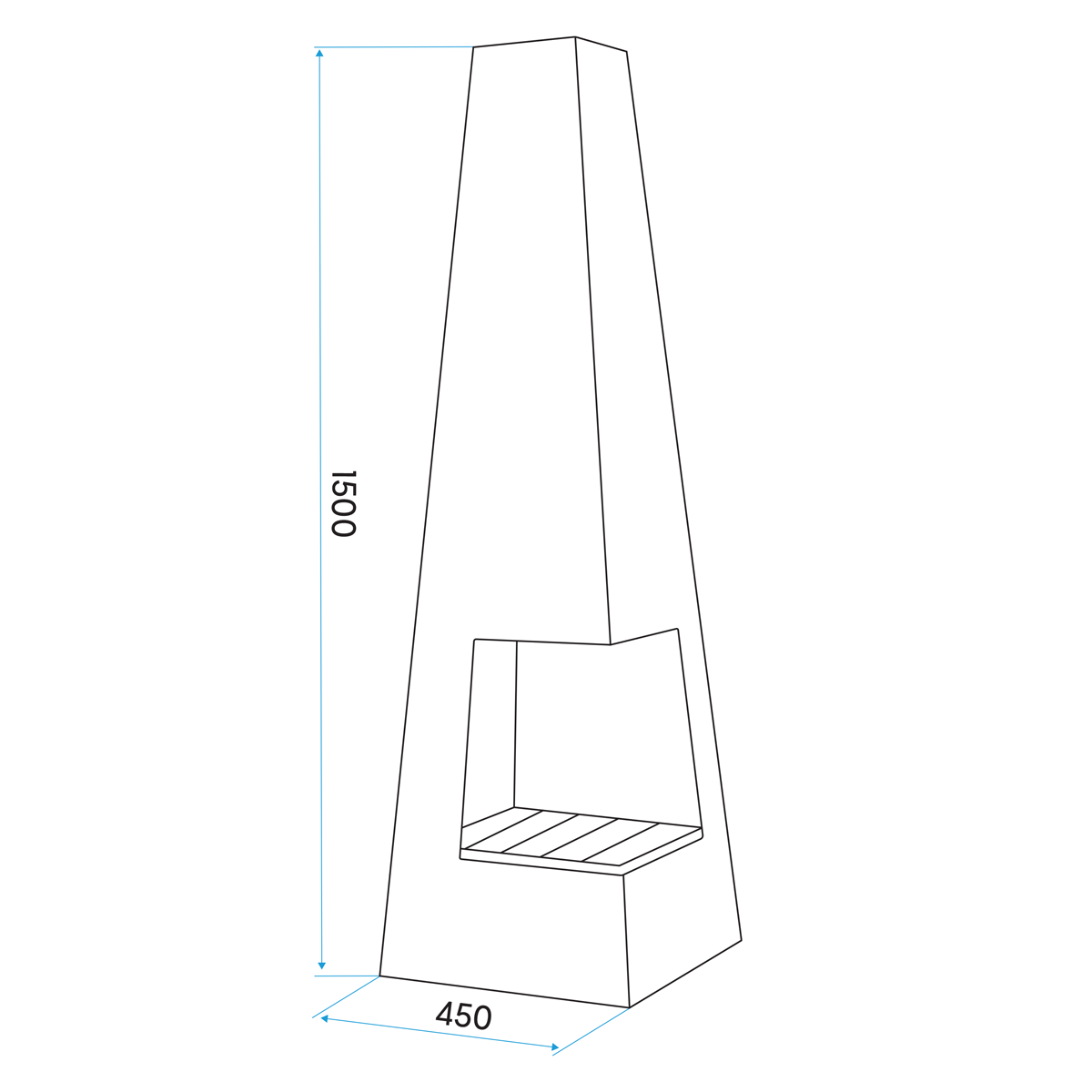Dellonda Pyramid Outdoor Chiminea, Corten Steel (DG106)