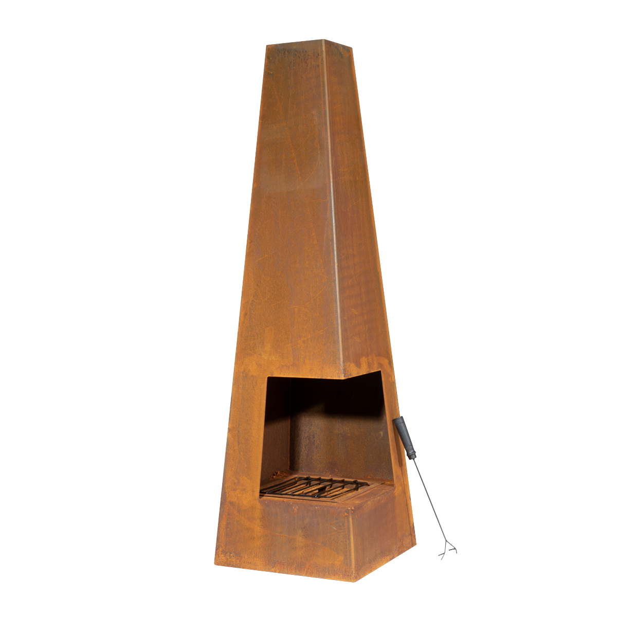 Dellonda Pyramid Outdoor Chiminea, Corten Steel (DG106)