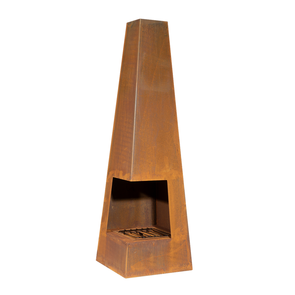 Dellonda Pyramid Outdoor Chiminea, Corten Steel (DG106)
