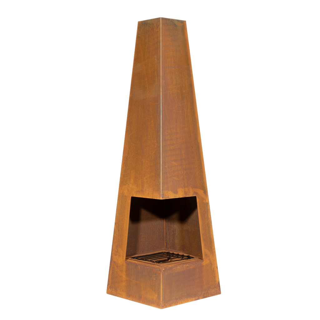 Dellonda Pyramid Outdoor Chiminea, Corten Steel (DG106)