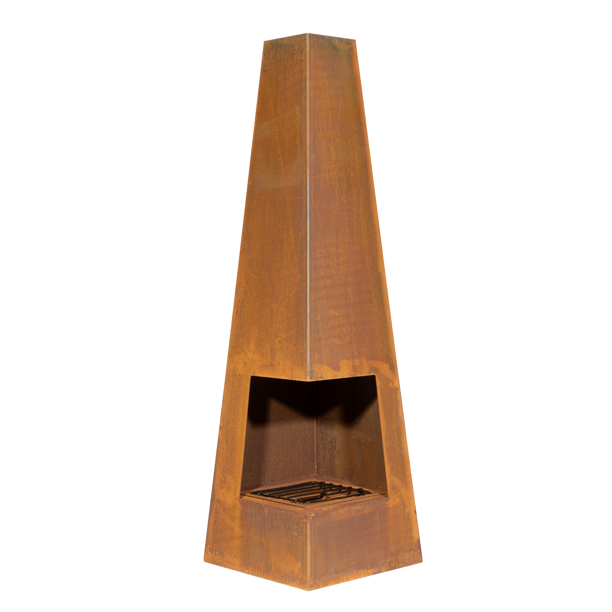 Dellonda Pyramid Outdoor Chiminea, Corten Steel (DG106)
