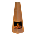 Dellonda Pyramid Outdoor Chiminea, Corten Steel (DG106)
