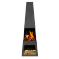 Dellonda Pyramid Outdoor Chiminea with Firewood Storage Black Steel