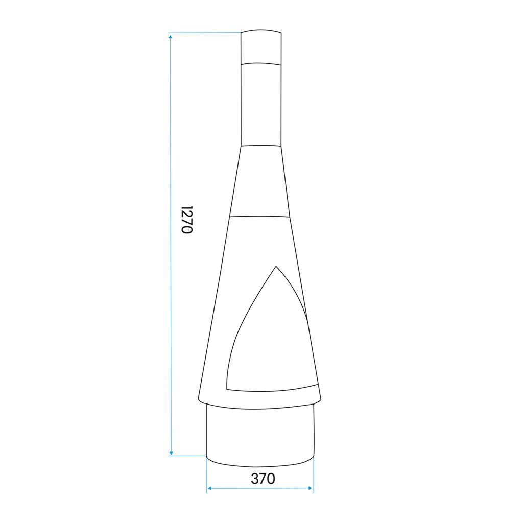 Dellonda Conical Outdoor Chiminea, Black Steel (DG109)