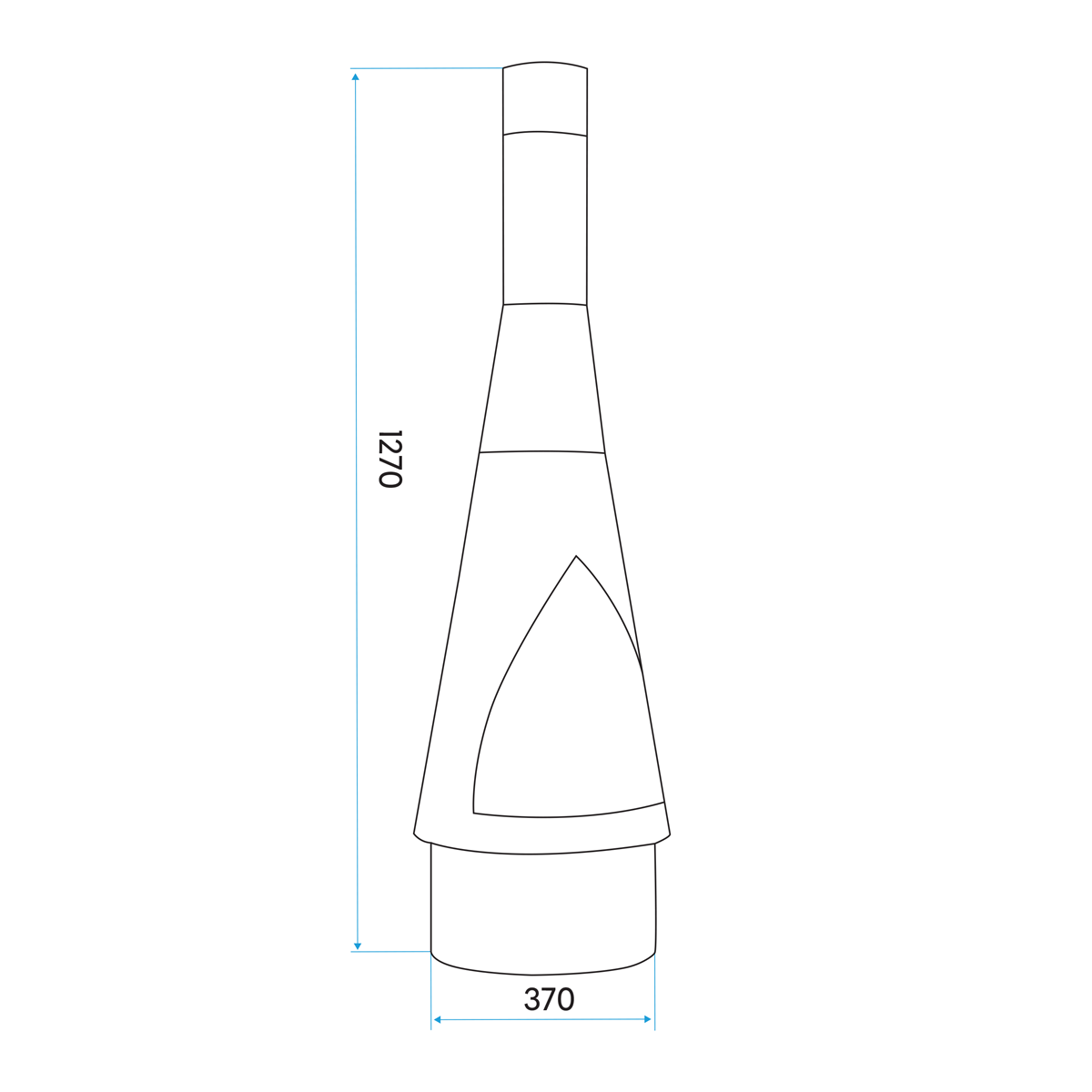 Dellonda Conical Outdoor Chiminea, Black Steel (DG109)