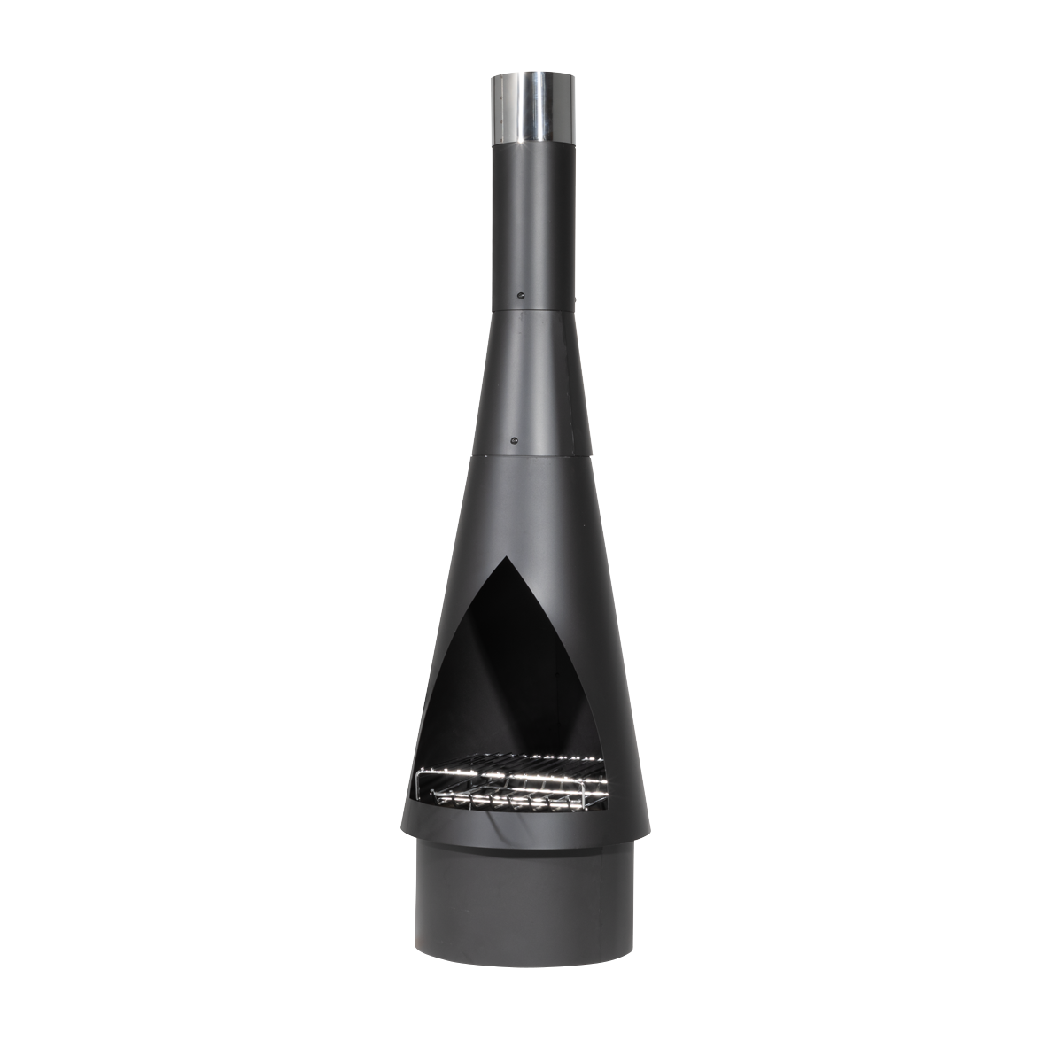 Dellonda Conical Outdoor Chiminea, Black Steel (DG109)