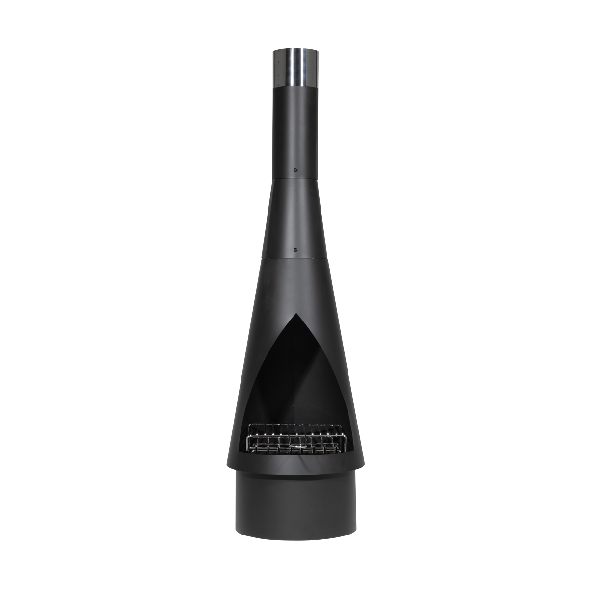 Dellonda Conical Outdoor Chiminea, Black Steel (DG109)