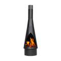 Dellonda Conical Outdoor Chiminea, Black Steel (DG109)