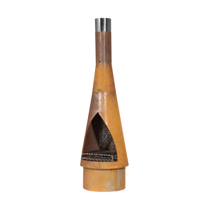 Dellonda Outdoor/Garden/Patio Conical Chiminea, Fireplace, Fire Pit, Heater, H127cm - Corten Steel