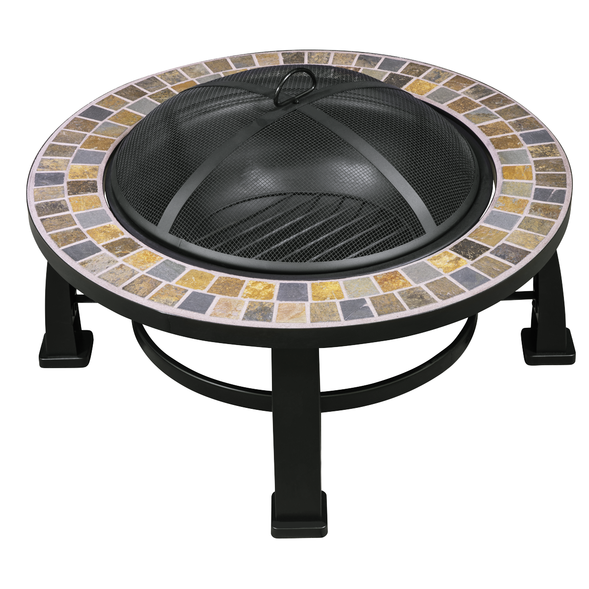 Dellonda Deluxe Traditional Style Outdoor Fire Pit 30" with Slate Top (DG111) (Factory Refurbished A)