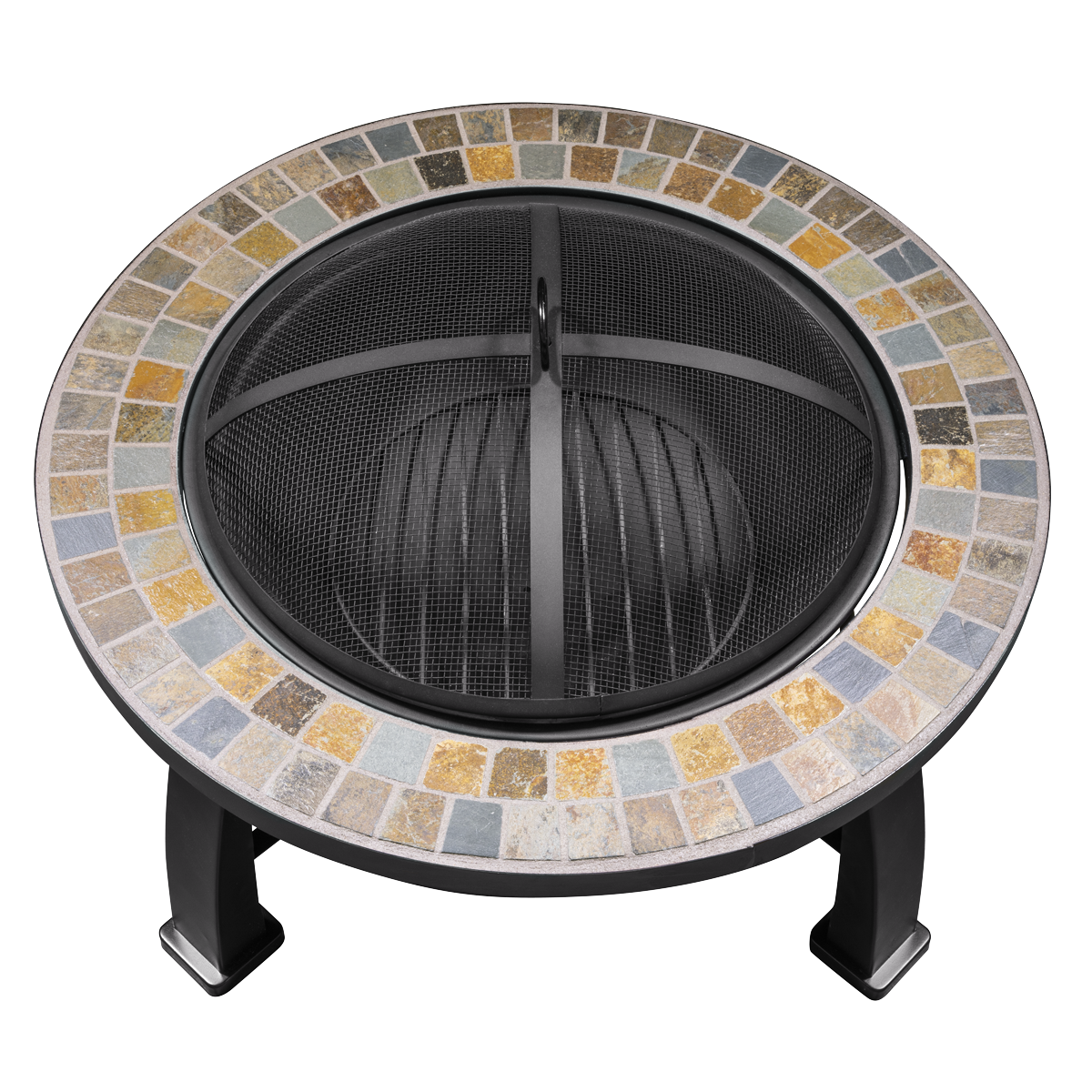 Dellonda Deluxe Traditional Style Outdoor Fire Pit 30" with Slate Top (DG111) (Factory Refurbished A)