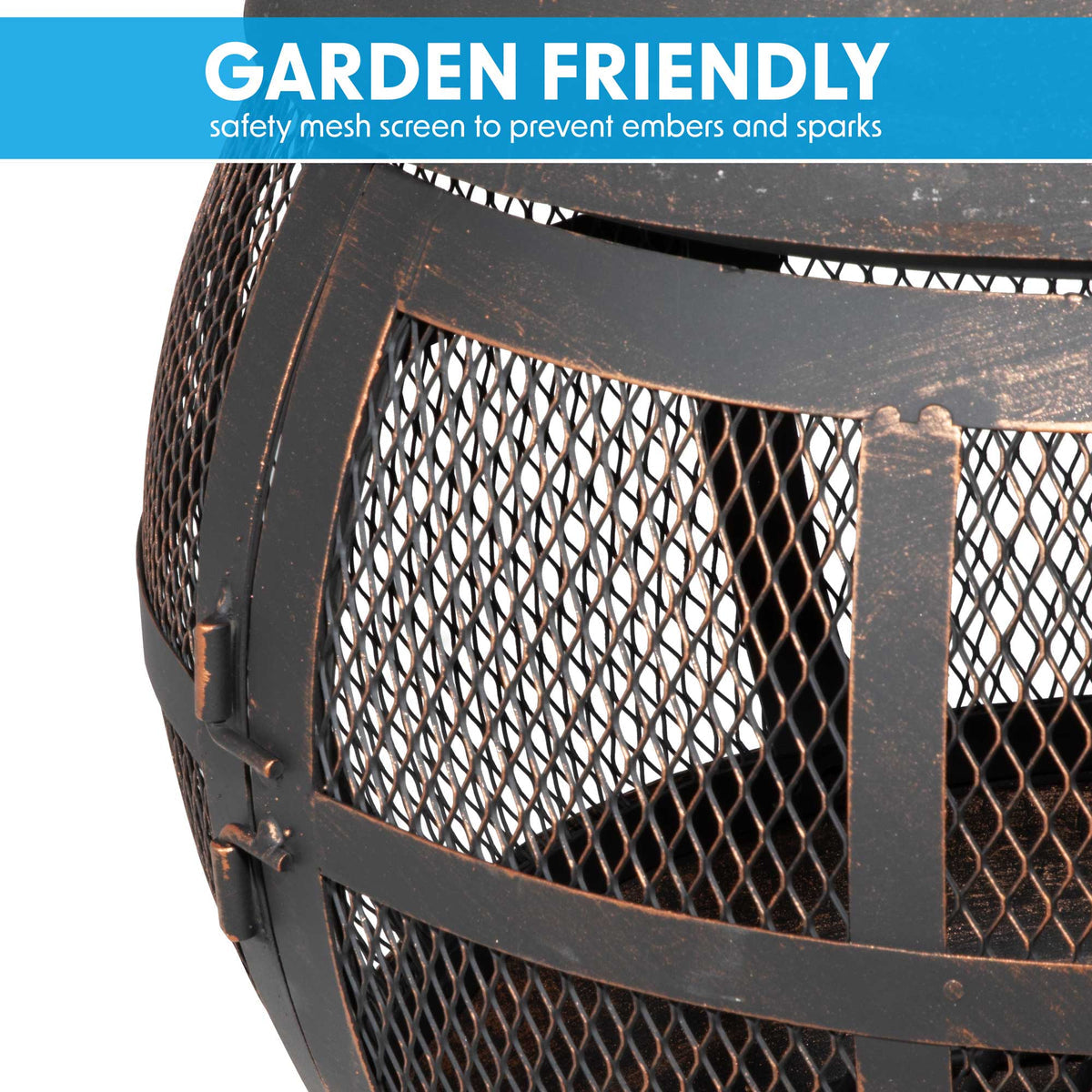 Dellonda Deluxe 360° Chiminea/Fire Pit/Outdoor Heater, Antique Bronze (DG112)