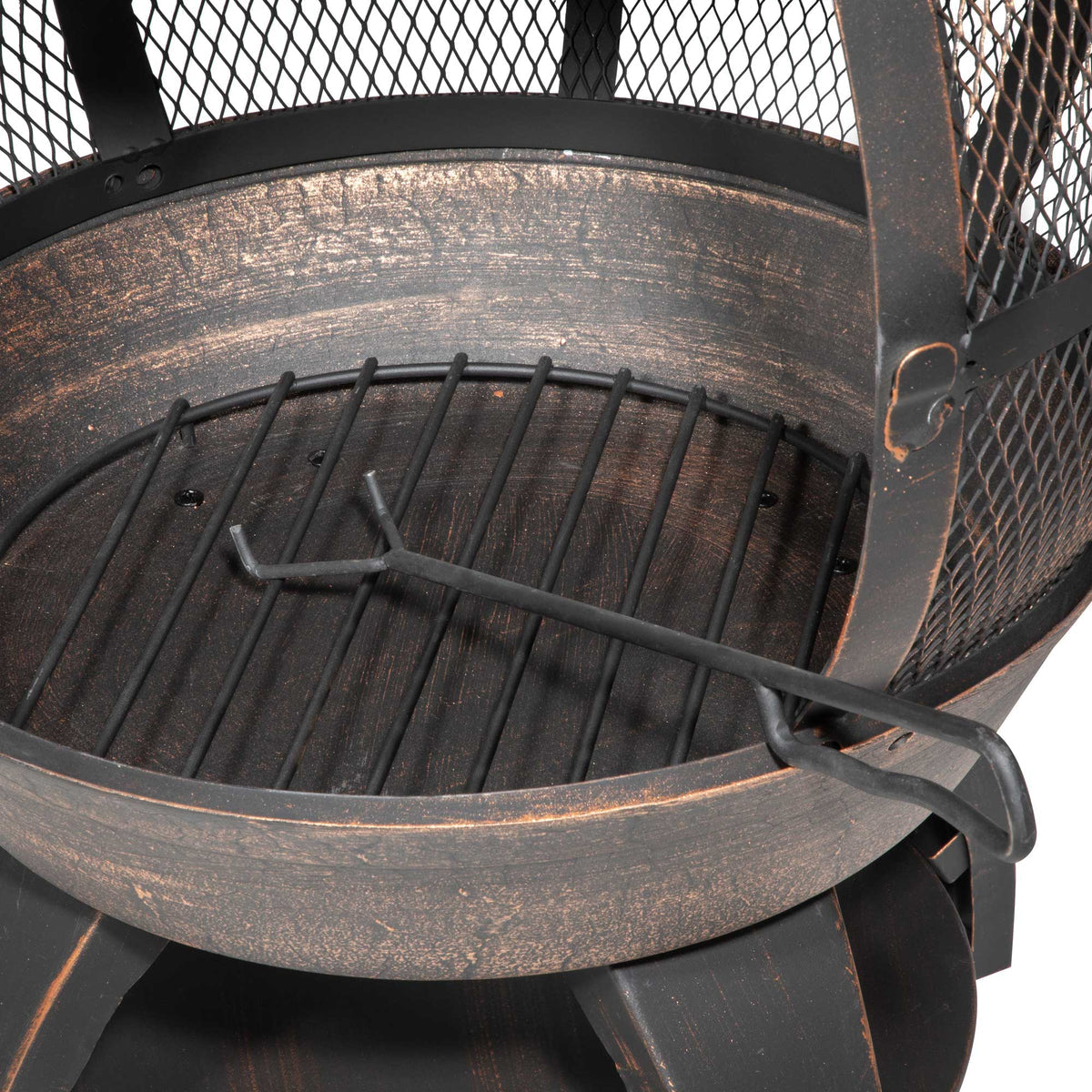Dellonda Deluxe 360° Chiminea/Fire Pit/Outdoor Heater, Antique Bronze (DG112)
