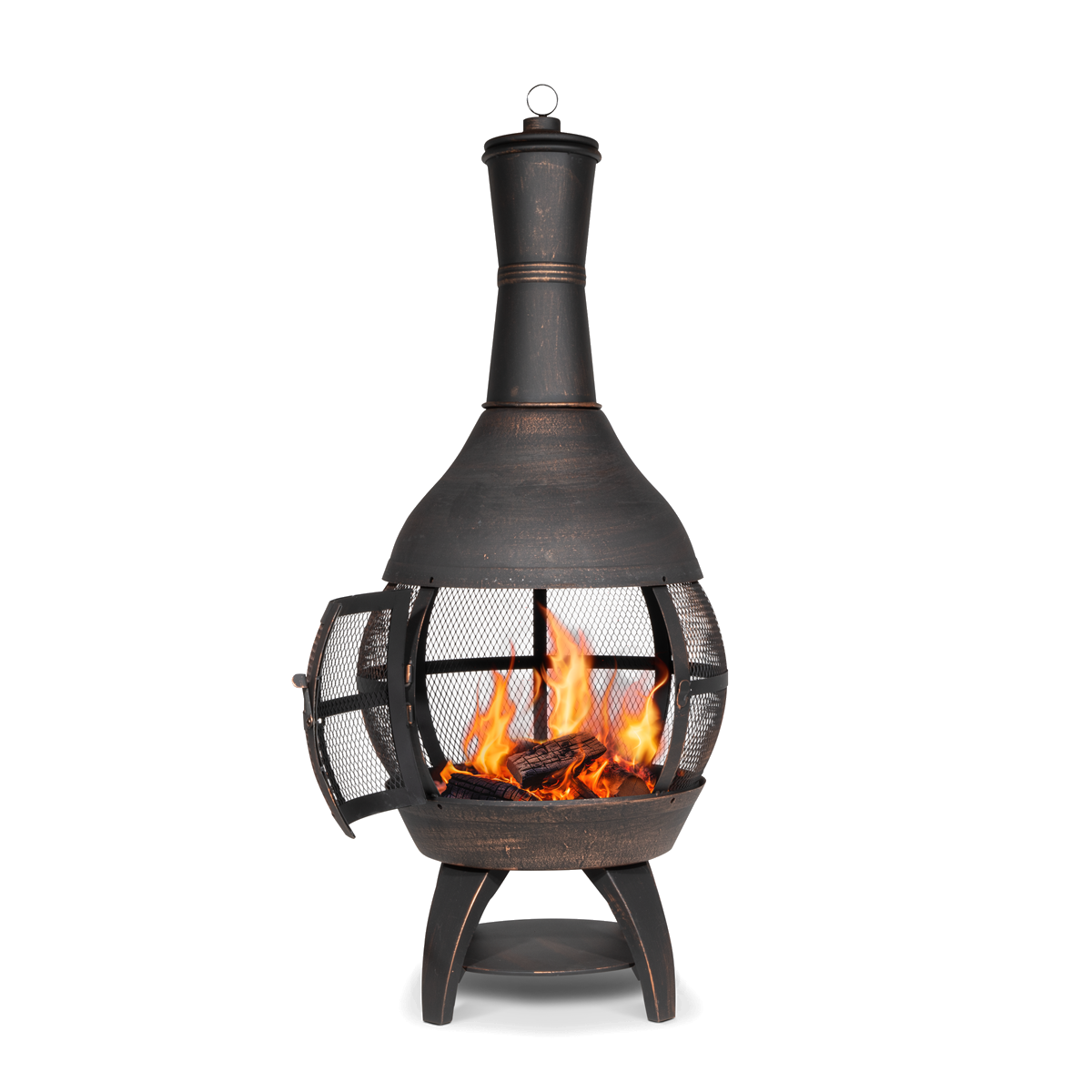 Dellonda Deluxe 360° Chiminea/Fire Pit/Outdoor Heater, Antique Bronze (DG112)