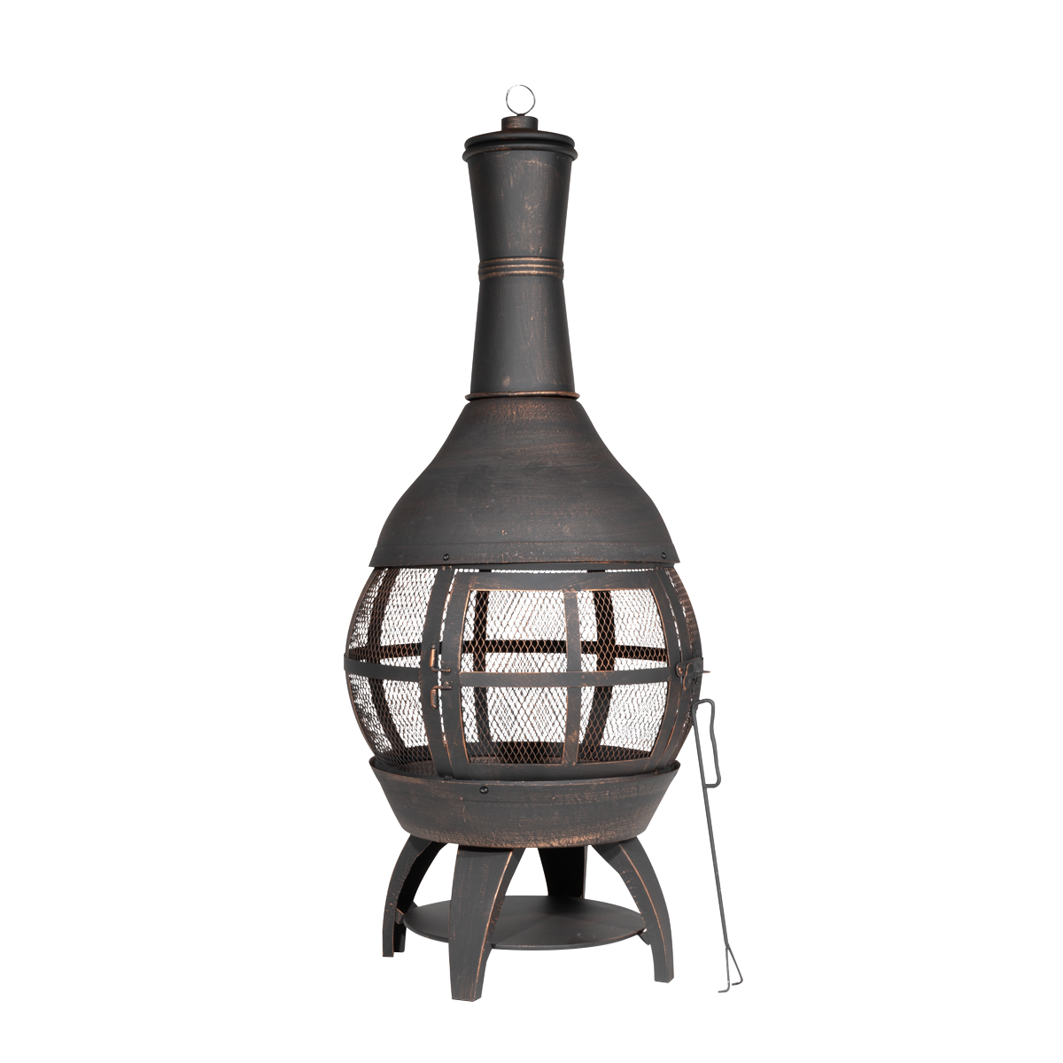 Dellonda Deluxe 360° Chiminea/Fire Pit/Outdoor Heater, Antique Bronze (DG112)