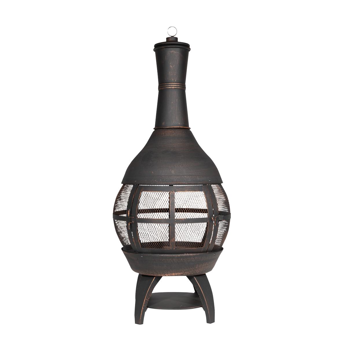 Dellonda Deluxe 360° Chiminea/Fire Pit/Outdoor Heater, Antique Bronze (DG112)