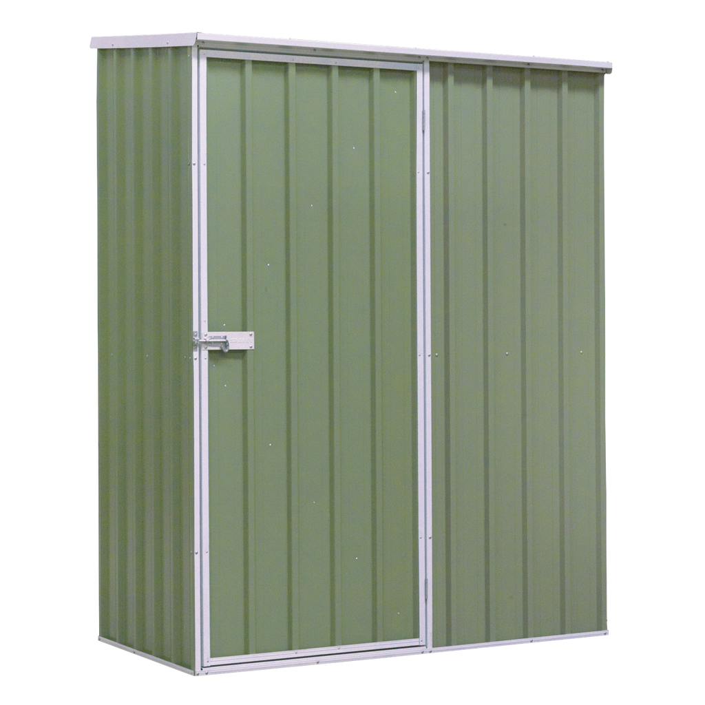 Dellonda Galvanized Steel Storage Shed, 5ft x 2.5ft, Pent Style Roof, Green (DG113) (Factory Refurbished B)