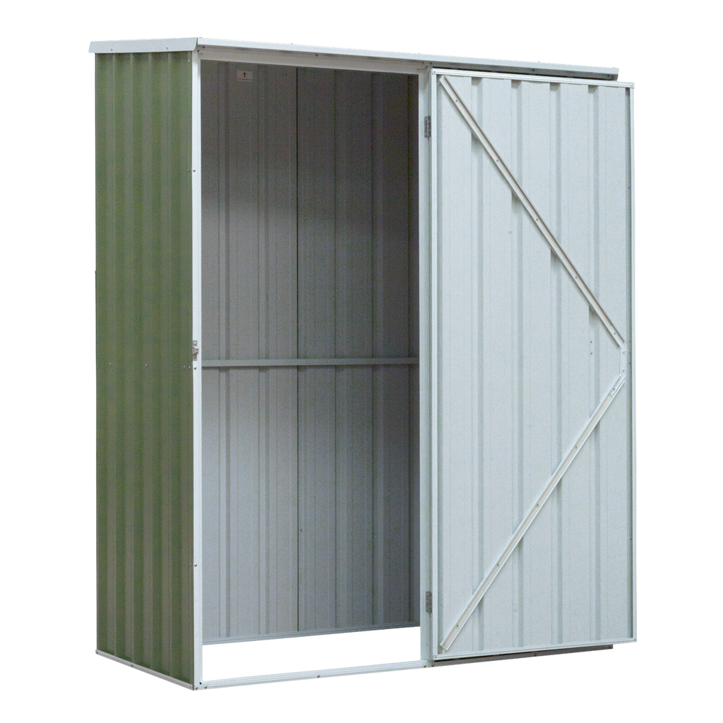 Dellonda Galvanized Steel Storage Shed, 5ft x 2.5ft, Pent Style Roof, Green (DG113) (Factory Refurbished B)