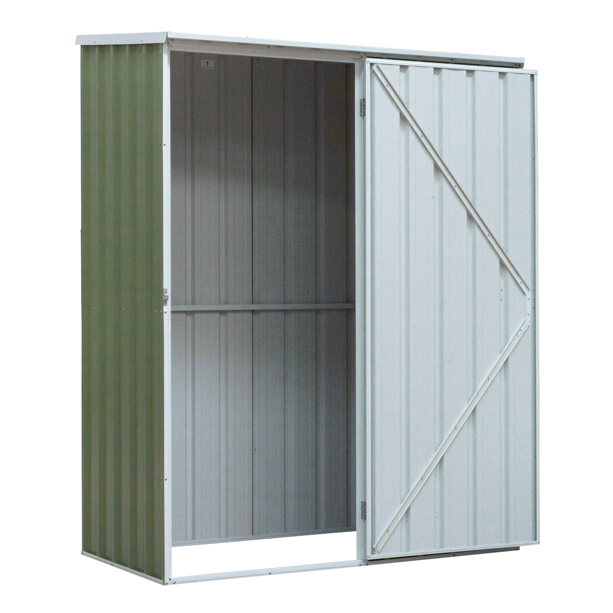 Dellonda Galvanized Steel Storage Shed, 5ft x 2.5ft, Pent Style Roof, Green (DG113) (Factory Refurbished A)