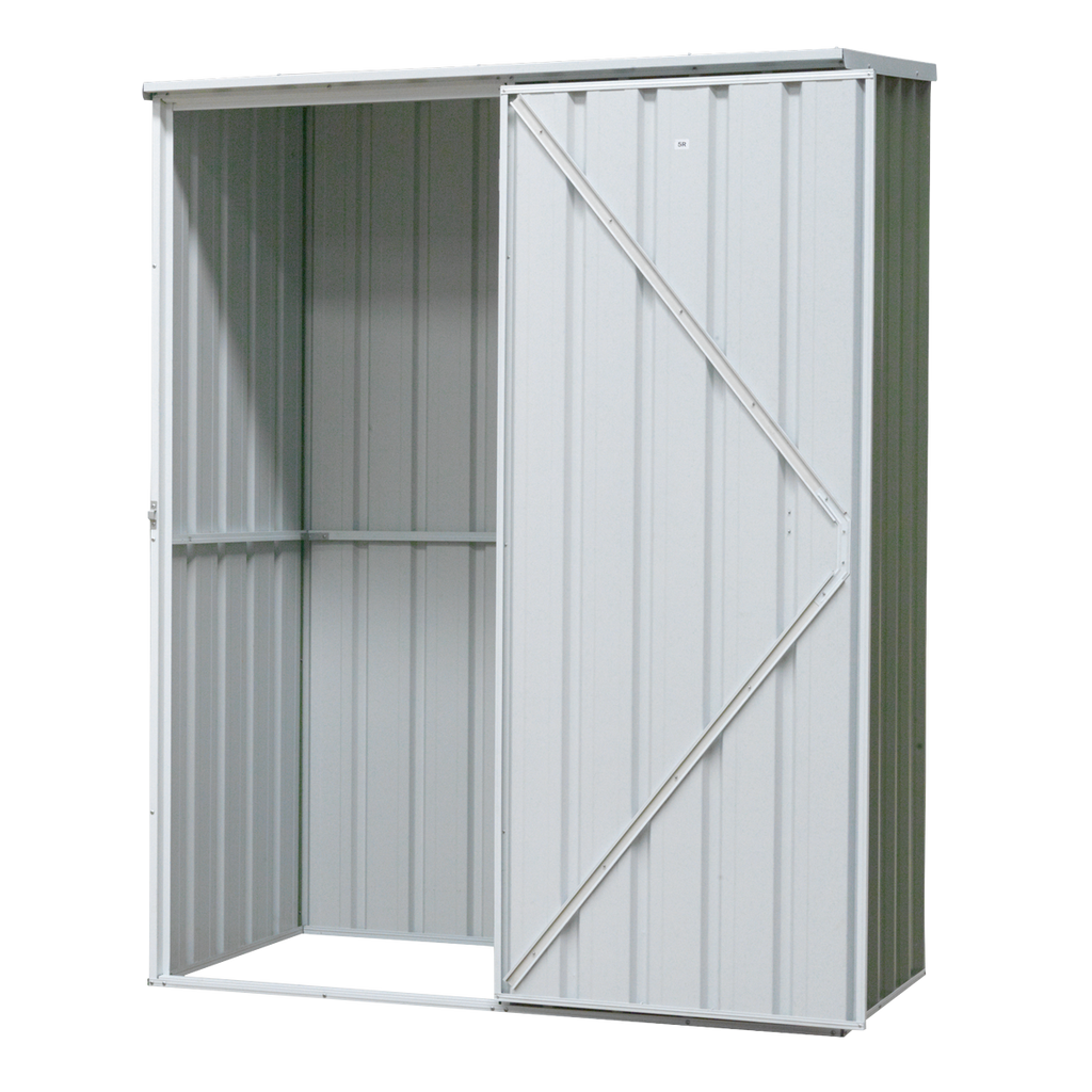 Dellonda Galvanized Steel Storage Shed, 5ft x 2.5ft, Pent Style Roof, Green (DG113) (Factory Refurbished B)