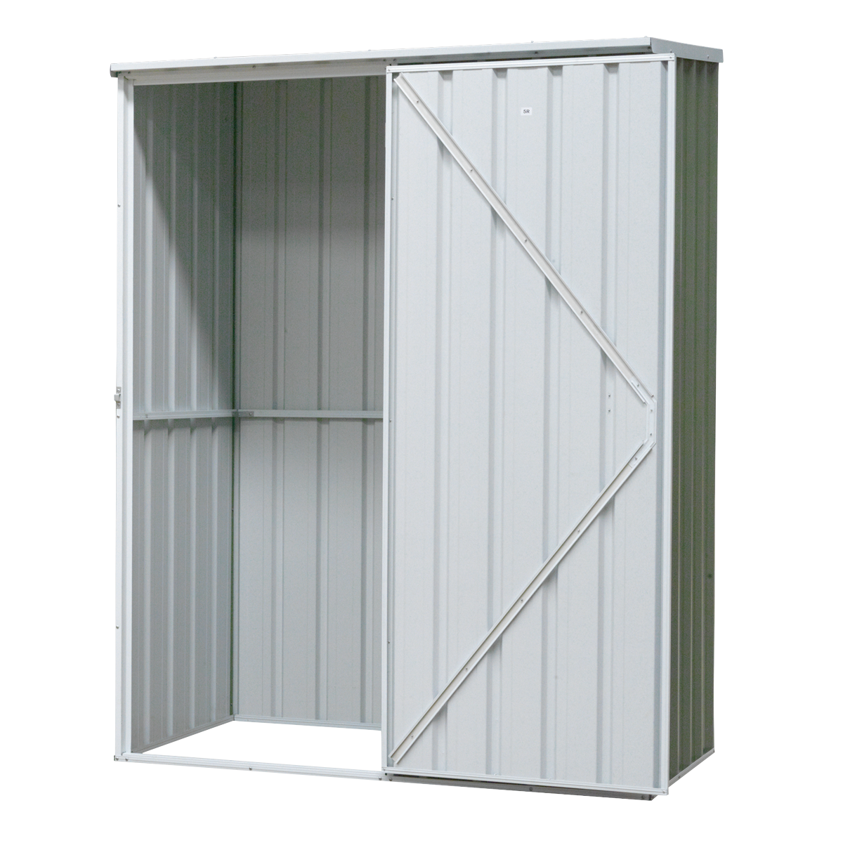 Dellonda Galvanized Steel Storage Shed, 5ft x 2.5ft, Pent Style Roof, Green (DG113) (Factory Refurbished B)