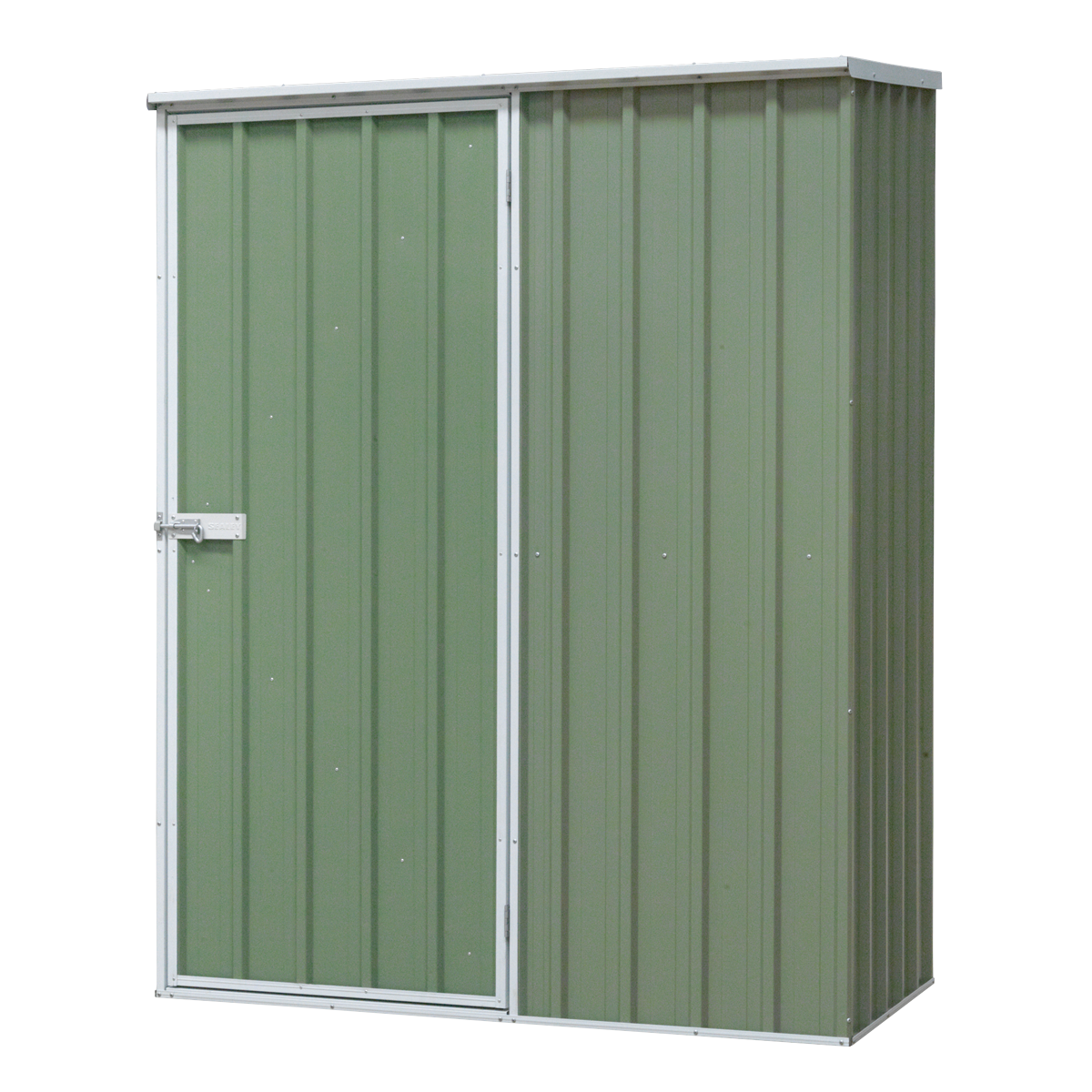 Dellonda Galvanized Steel Storage Shed with Pent Style Roof 150 x 80 x 190cm - Green
