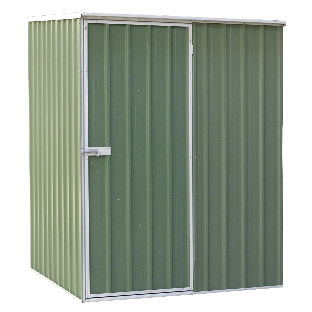 Dellonda Galvanized Steel Storage Shed with Pent Style Roof 151 x 151 x 200cm - Green