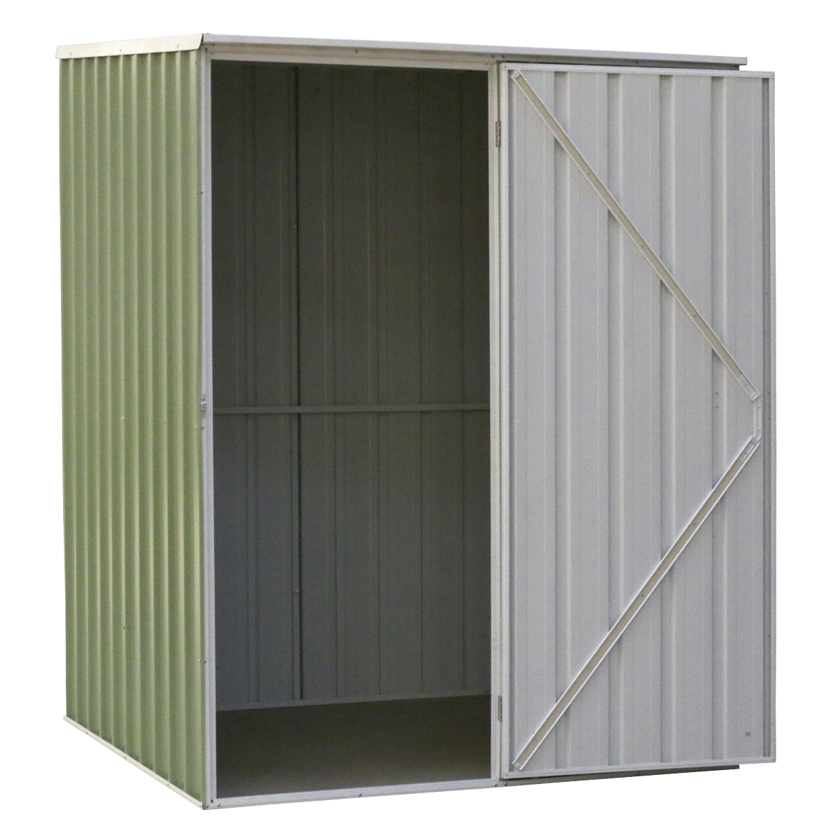 Dellonda Galvanized Steel Storage Shed with Pent Style Roof 151 x 151 x 200cm - Green