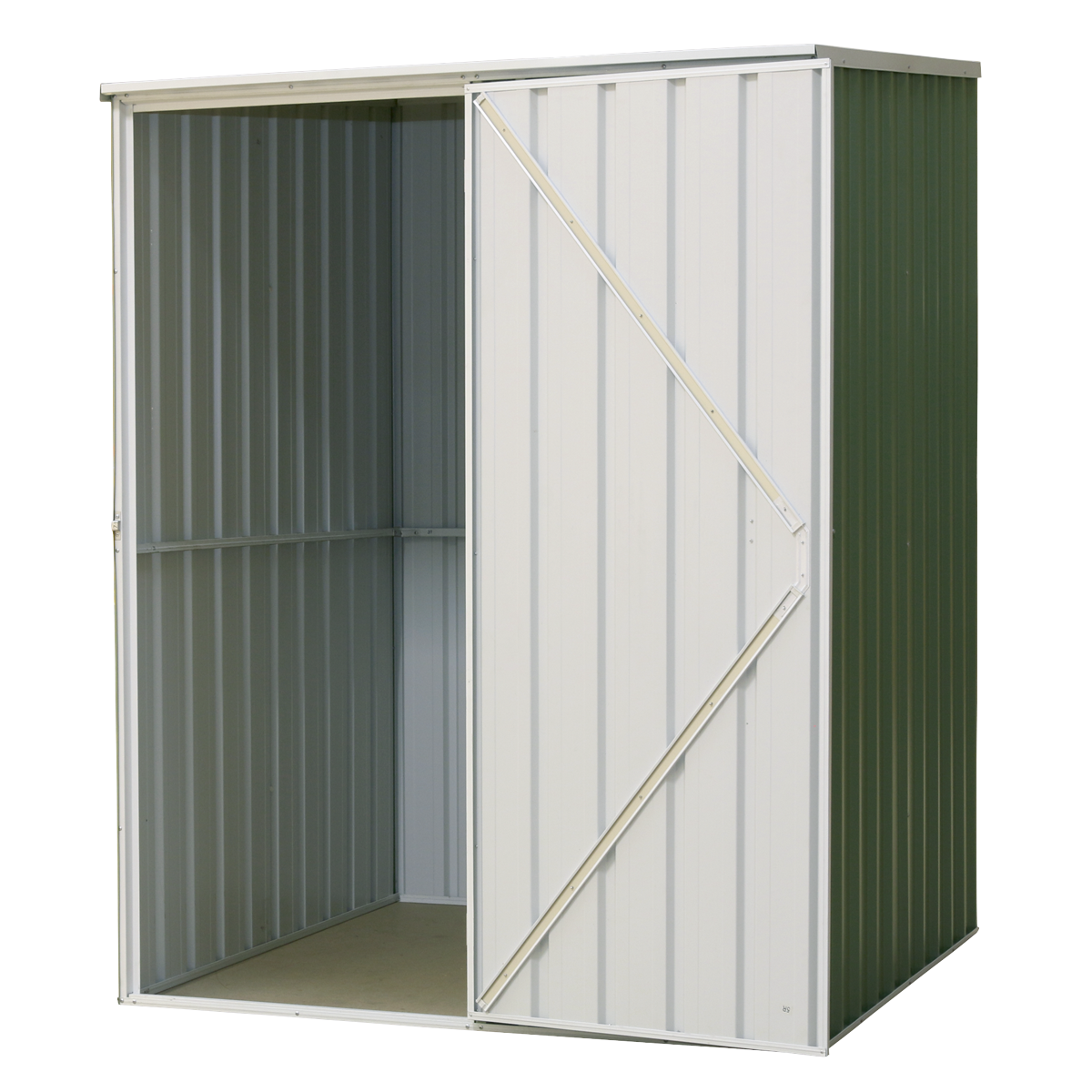 Dellonda Galvanized Steel Storage Shed with Pent Style Roof 151 x 151 x 200cm - Green