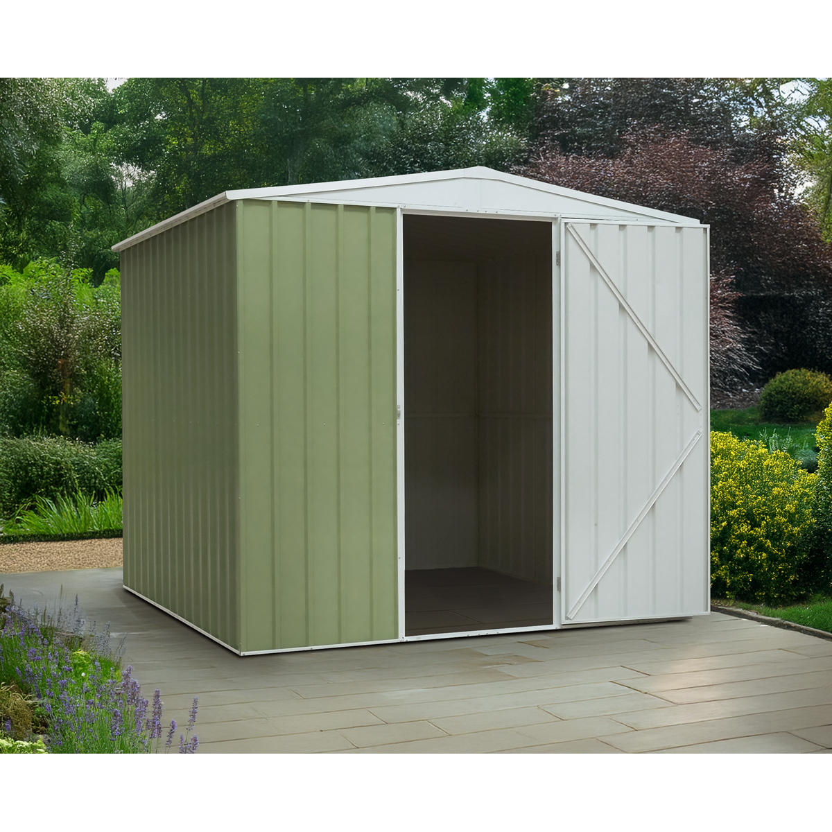 Dellonda Galvanized Steel Storage Shed with Apex Style Roof 230 x 230 x 220cm - Green