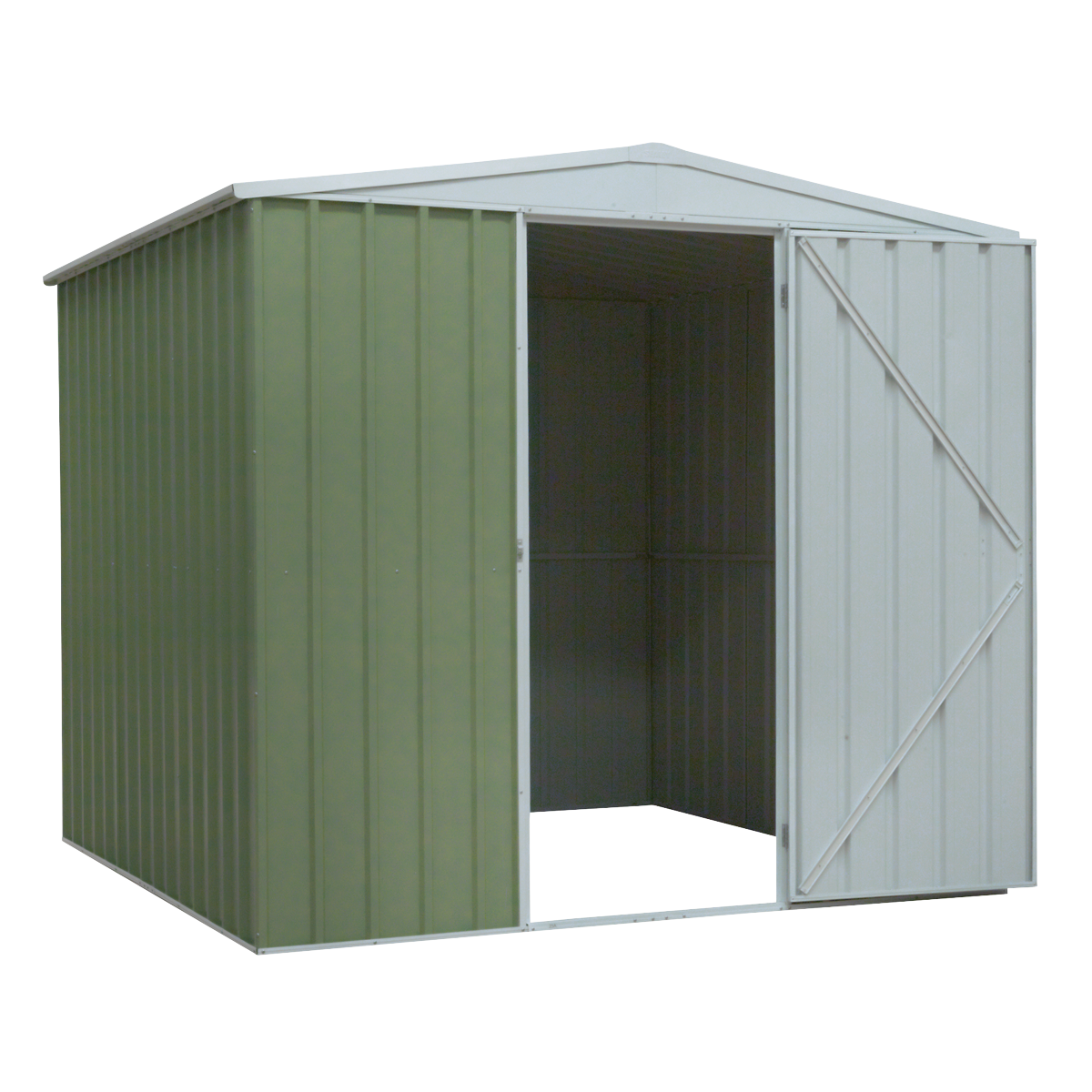 Dellonda Galvanized Steel Storage Shed with Apex Style Roof 230 x 230 x 220cm - Green