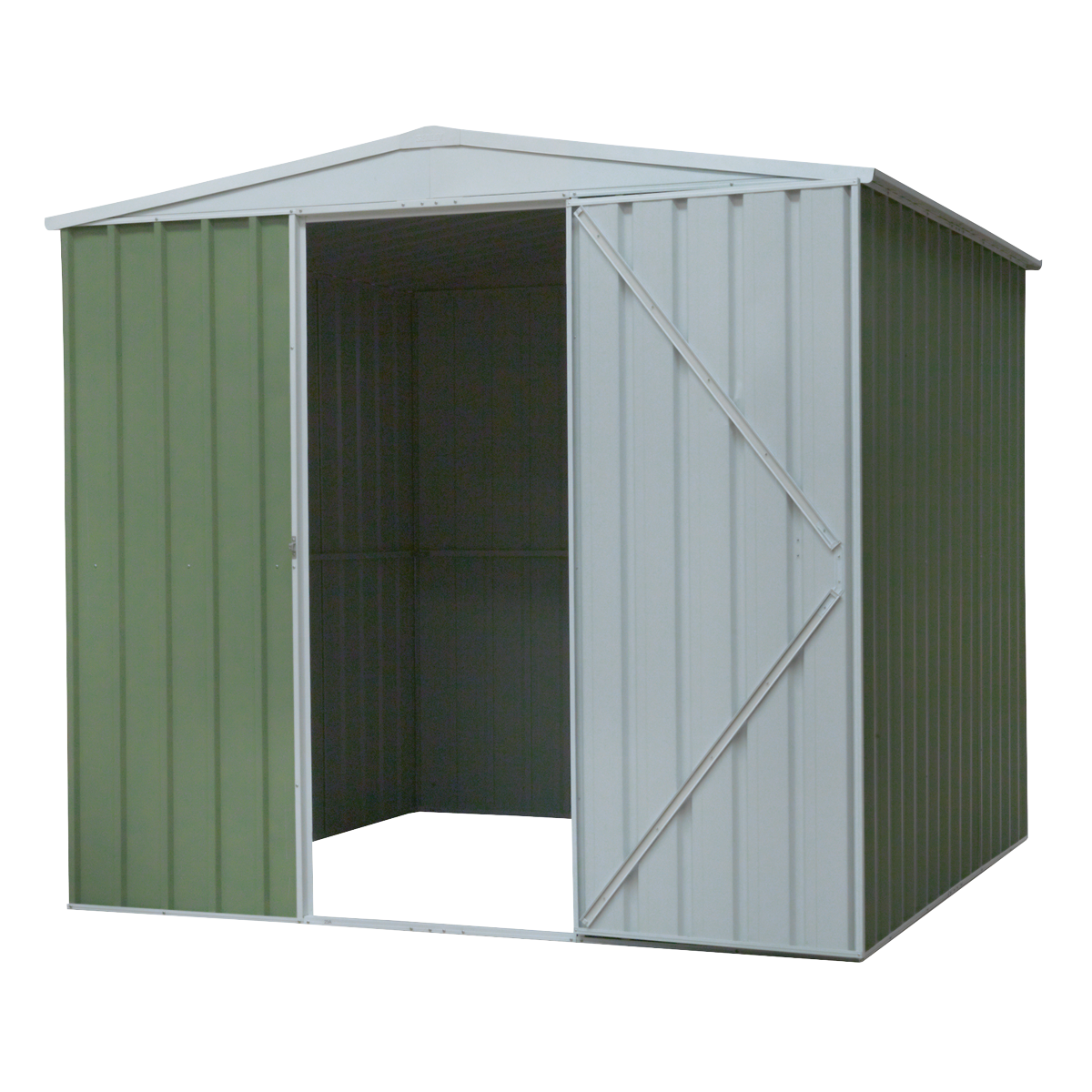 Dellonda Galvanized Steel Storage Shed with Apex Style Roof 230 x 230 x 220cm - Green