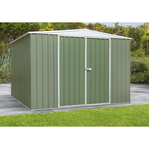 Dellonda Galvanized Steel Storage Shed with Apex Style Roof 300 x 300 x 220cm - Green