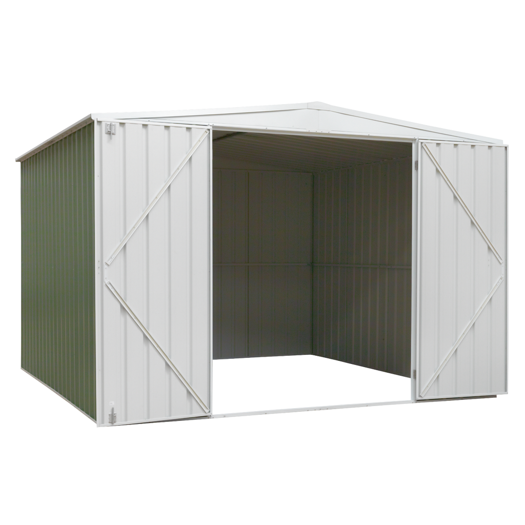 Dellonda Galvanized Steel Storage Shed with Apex Style Roof 300 x 300 x 220cm - Green