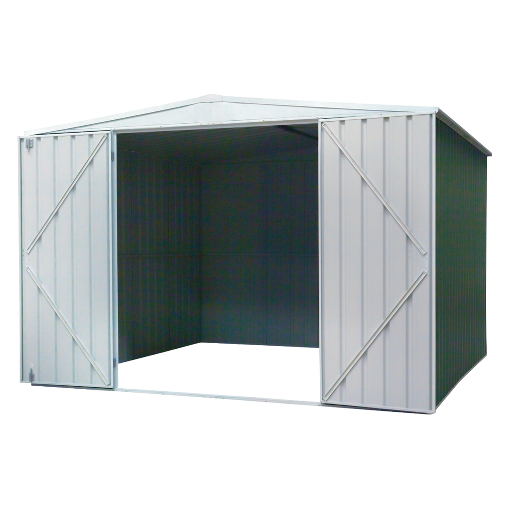 Dellonda Galvanized Steel Storage Shed with Apex Style Roof 300 x 300 x 220cm - Green