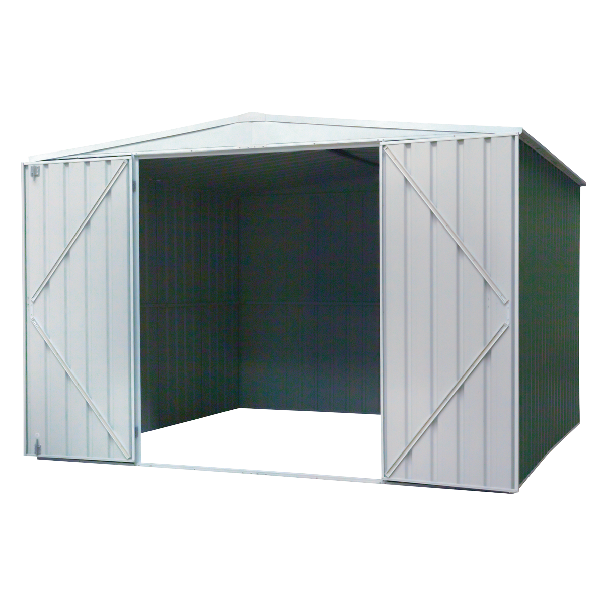 Dellonda Galvanized Steel Storage Shed with Apex Style Roof 300 x 300 x 220cm - Green