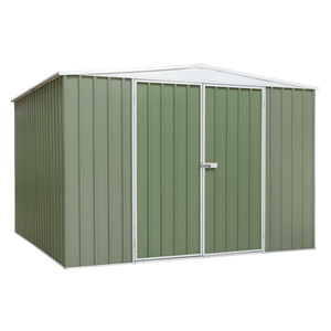 Dellonda Galvanized Steel Storage Shed with Apex Style Roof 300 x 300 x 220cm - Green