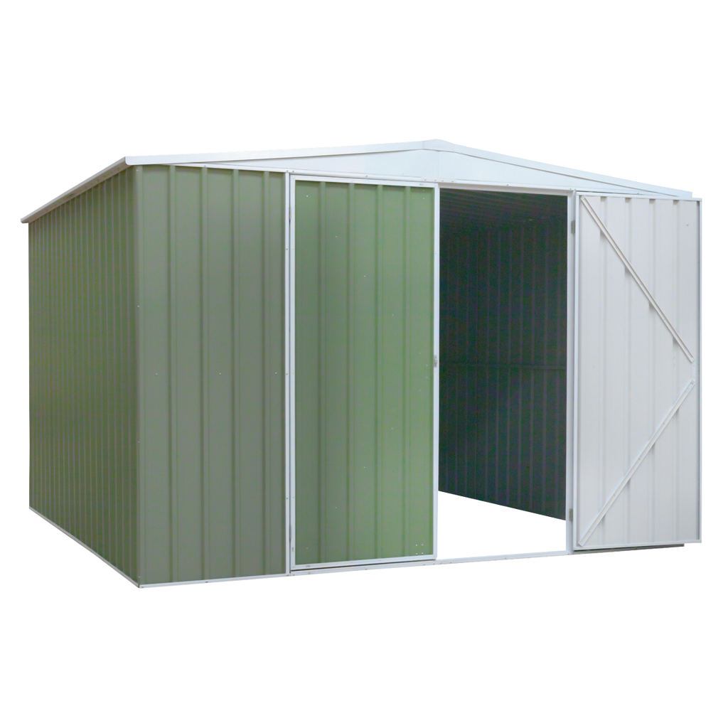 Dellonda Galvanized Steel Storage Shed with Apex Style Roof 300 x 300 x 220cm - Green