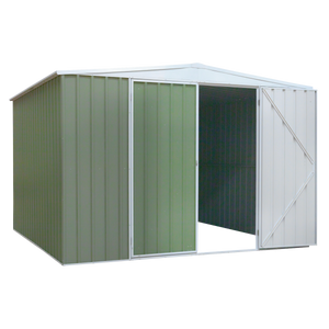 Dellonda Galvanized Steel Storage Shed with Apex Style Roof 300 x 300 x 220cm - Green