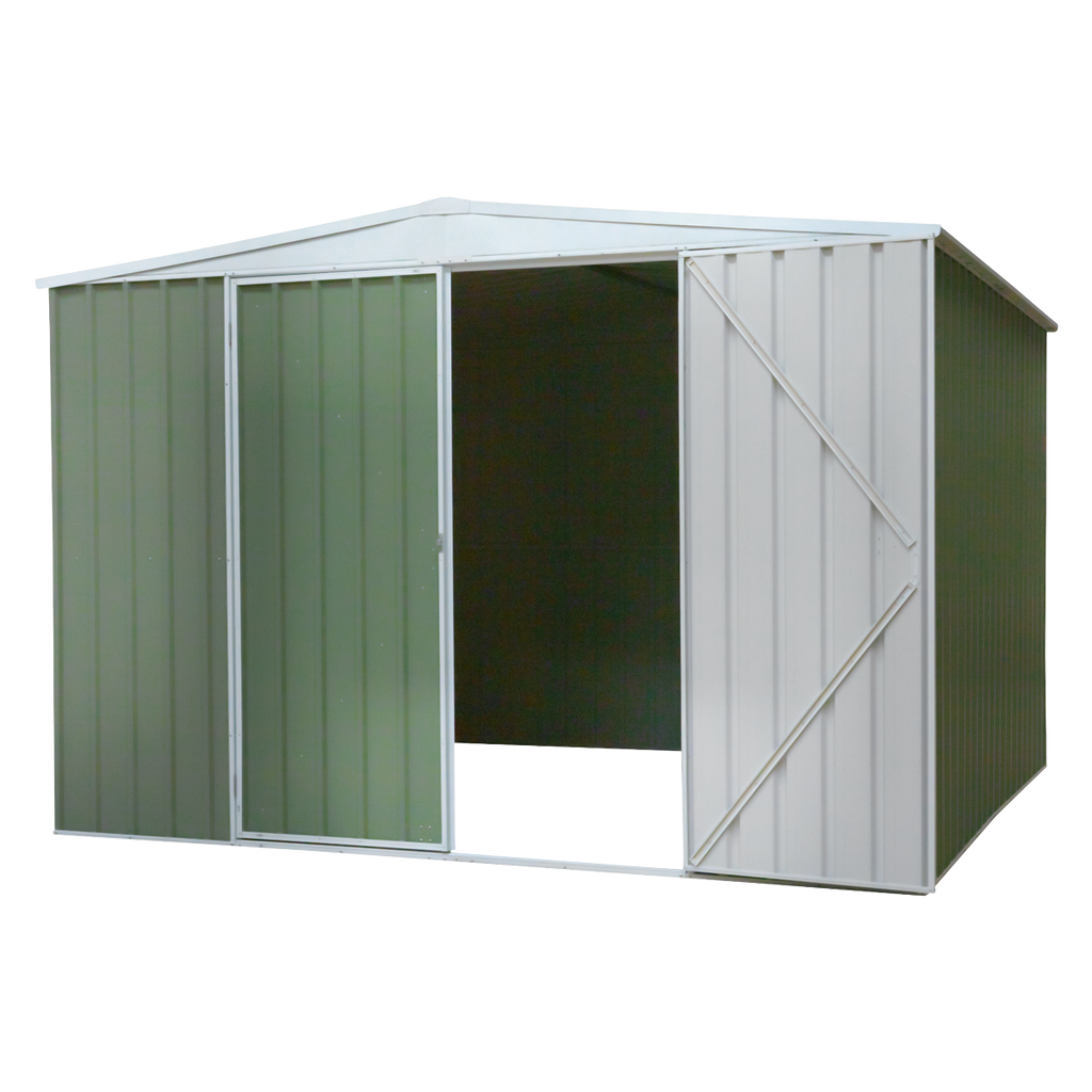 Dellonda Galvanized Steel Storage Shed with Apex Style Roof 300 x 300 x 220cm - Green